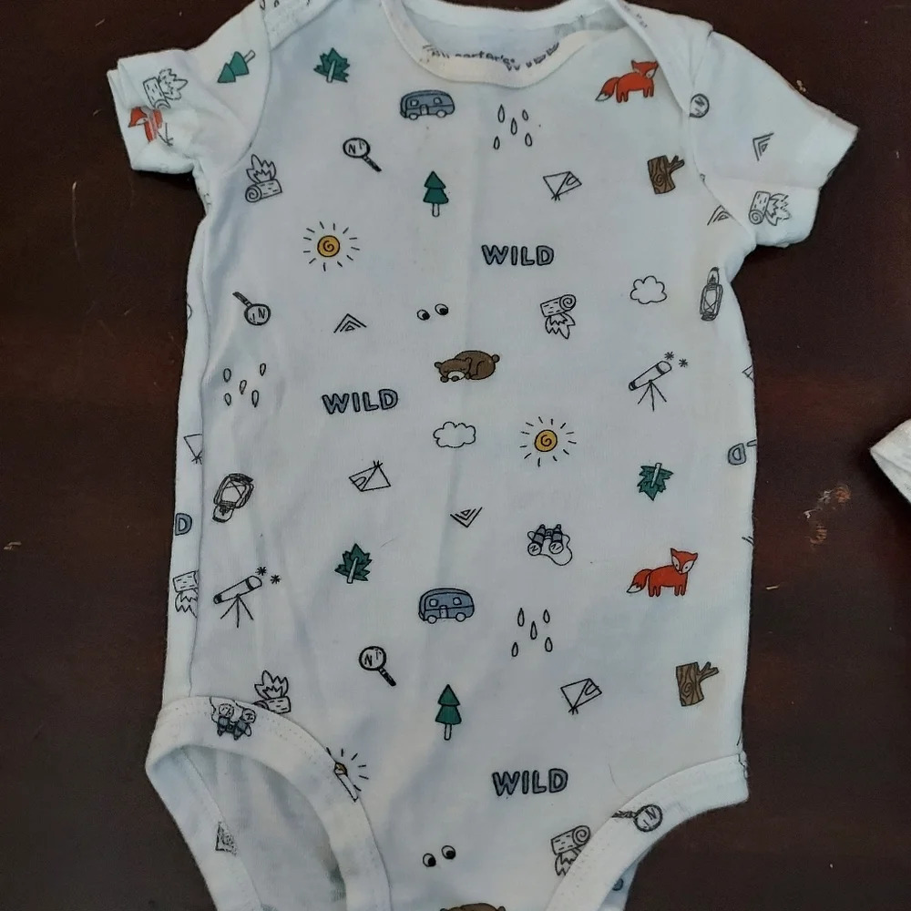 Carter's Baby Boy Bodysuits 5 Pack Animal Size 6M - Picture 3 of 12